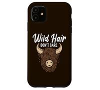 Divertida Vaca Escocesa de Las Highlands de Wild Hair Don't Care Carcasa para iPhone 11