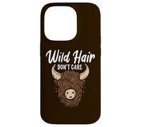 Divertida Vaca Escocesa de Las Highlands de Wild Hair Don't Care Carcasa para iPhone 14 Pro