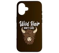 Divertida Vaca Escocesa de Las Highlands de Wild Hair Don't Care Carcasa para iPhone 16