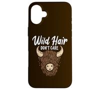 Divertida Vaca Escocesa de Las Highlands de Wild Hair Don't Care Carcasa para iPhone 16 Plus