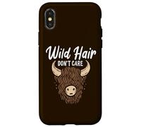 Divertida Vaca Escocesa de Las Highlands de Wild Hair Don't Care Carcasa para iPhone X/XS