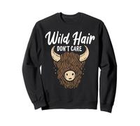 Divertida Vaca Escocesa de Las Highlands de Wild Hair Don't Care Sudadera