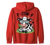 Divertida Vaca Fresca con Gafas de Dibujos Animados de Animales para Hombres, Mujeres y niños Sudadera con Capucha
