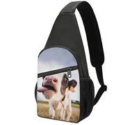Divertida Vaca Lengua Beso Bandolera Mochila Bandolera Ligera una Correa Bandolera Viaje Senderismo Mochila