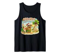 Divertida Vaca navideña Hawaiana Tropical de Mele Moo Kalikimaka Camiseta sin Mangas