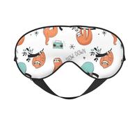 Divertida y bonita máscara de ojos con estampado de perezoso animal, cómoda, transpirable, ajustable, para hombres y mujeres, ligera, para viajes, yoga, trabajo