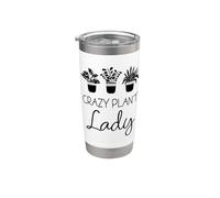 Divertida y loca señora de las plantas, le encanta la jardinería, la jardinera Vaso térmico de acero inoxidable de doble pared