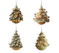 Divertidas Abejas con Forma De Árbol De Navidad En Forma De Panal Colgante De Acrílico 2D para Decoración De Fiestas Navideñas Artesanía para Colgar En Interiores Arte Colgante