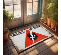 Divertidas alfombras de baño con señal de advertencia de peligro de radiación con calavera y rayo, diseño de símbolo de bienvenida-Ish para puerta delantera (50 x 80 cm)