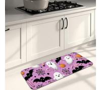 Divertidas alfombrillas de cocina para piso, fantasmas y arañas, suaves, acolchadas, cómodas, lavables, antideslizantes, para fregaderos de cocina, lavandería, baño, 16 x 47 pulgadas