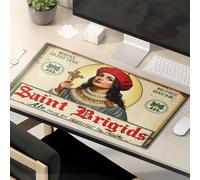 Divertidas alfombrillas de ratón con diseño de Santa Brígida, hechas a mano con cuidado. Alfombrilla para mouse de escritorio, alfombrilla de ratón con trabajo divertido