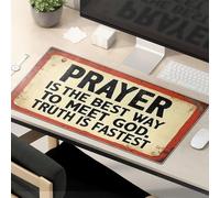 Divertidas alfombrillas de ratón para el trabajo, la oración es la mejor manera de conocer a Dios. La verdad es más rápida. Alfombrilla de mouse de escritorio grande y divertida