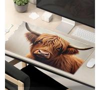 Divertidas alfombrillas de ratón para el trabajo, retrato de vaca de las tierras altas: majestuosa y misteriosa, alfombrilla de mouse divertida alfombrilla de ratón grande