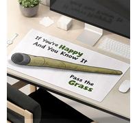 Divertidas alfombrillas de ratón para escritorio con texto en inglés "If You'Re Happy And You Know It, Pass The Grass. Alfombrilla de ratón sarcástica linda alfombrilla de ratón