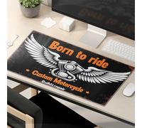 Divertidas alfombrillas de ratón personalizadas para motocicleta: Born To Ride, Build & Repair Mouse Pad Work Funny Funny Mouse Pads para escritorio