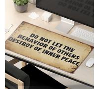 Divertidas alfombrillas para mouse con texto en inglés "Do Not Let The Behavior Of Others Destroy Your Inner Peace". Alfombrilla de ratón motivacional, accesorios de escritorio kawaii