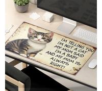 Divertidas alfombrillas para mouse con texto en inglés "I'm Not A Cat, My Mom Said I'M A Baby" - Alfombrilla de ratón motivacional para mouse Kawaii, accesorios de escritorio
