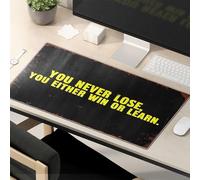 Divertidas alfombrillas para mouse que nunca pierdes, ganas o aprendes. Alfombrilla de mouse motivacional para mouse Kawaii, accesorios de escritorio