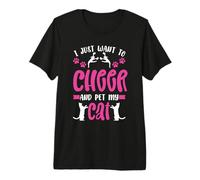 Divertidas animadoras para niñas, teñido Anudado, animadoras para Mujeres, Mascotas a mi Gato Camiseta Premium