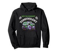 Divertidas Banderas de Carreras Monster Truck Off To Commit Tom Foolery Sudadera con Capucha