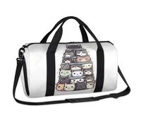 Divertidas bolsas de lona deportivas con diseño de gato y animales de dibujos animados, para fin de semana, para viajes, gimnasio, equipaje, para niños, niñas, niños, mujeres y hombres