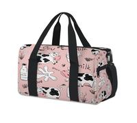Divertidas bolsas de lona deportivas con leche de vaca para niños, niñas, mujeres, hombres, vacas, lindas bolsas de viaje para fin de semana, bolsa de viaje para llevar al gimnasio, bolsas de lona