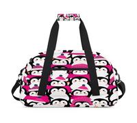 Divertidas bolsas de lona para niños con pingüino de Navidad para niñas y niños, bolsa de viaje de fin de semana de 24 L, bolsa de deporte para gimnasio, práctica, color, 24 L, Organizador de bolsas