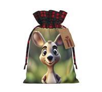 Divertidas bolsas de regalo de Navidad con estampado de canguro zoológico, bolsas de vacaciones reutilizables para regalos, Navidad, cumpleaños, fiestas