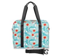 Divertidas bolsas de viaje con delfines de animales para mujeres, hombres, niñas y niños, bolsa de fin de semana, bolsa de viaje grande de 32 L, bolsa de mano para viajes, deportes, gimnasio, color,