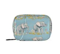 Divertidas bolsas medicinales de elefante azul con compartimentos desmontables, organizador portátil, funda de viaje para cartera