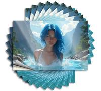 Divertidas calcomanías de parachoques para adultos, calcomanías de pelo azul de belleza en el abrazo de la naturaleza, 10 unidades, decoración de garaje para hombres, calcomanías para automóviles (8 x