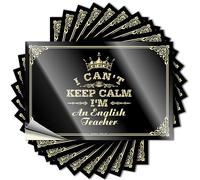 Divertidas calcomanías de parachoques para adultos con texto en inglés "I Can't Keep Calm I'm an English Teacher", calcomanías divertidas para parachoques (6 x 9 cm)