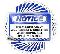 Divertidas calcomanías para coche, aviso a los miembros, solo todos los invitados deben estar acompañados por un miembro, 10 calcomanías divertidas para automóviles (12 x 18 cm)