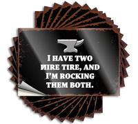 Divertidas calcomanías para coche con texto en inglés "I Have Two Tire, and I'm Rocking Them Bothem", 10 calcomanías pequeñas para ventana de coche (12 x 18 cm)
