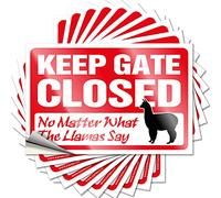 Divertidas calcomanías para coche, con texto en inglés "Keep Gate Closed No Matter What The Llama Say Funny Sticker 10 Pcs Sticker for Cars Funny Bumper Sticker (6 x 9 cm)