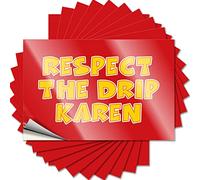 Divertidas calcomanías para coche con texto en inglés "Respect the Drip Karen", 10 calcomanías divertidas para automóviles (6 x 9 cm)