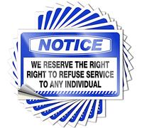 Divertidas calcomanías para parachoques, aviso que nos reservamos el derecho de rechazar el servicio a cualquier individuo, 10 calcomanías para caja de herramientas de automóviles (8 x 12 cm)