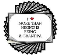 Divertidas calcomanías para parachoques con texto en inglés "I Love More Than Hiking is Being A Grandpa", calcomanías divertidas para ventana de coche (8 x 12 cm)