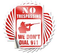Divertidas calcomanías para parachoques con texto en inglés "No Trespassing We Don'T Dial 911", 10 unidades, calcomanías de coche para hombre (6 x 9 cm)
