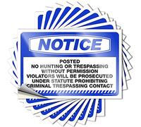 Divertidas calcomanías para parachoques con texto en inglés "Notice Posted No Hunting Or Trespassing Without Stickers (6 x 9 cm)