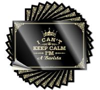 Divertidas calcomanías para parachoques de adultos con texto en inglés "I Can't Keep Calm I'm A Barista", divertidas calcomanías para el hogar y el bar (6 x 9 cm)