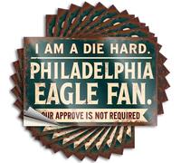 Divertidas calcomanías para parachoques para adultos I Am A Die Hard Philadelphia Eagles Fan 10 calcomanías para parachoques de coches (6 x 9 cm)