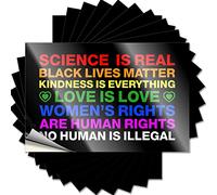 Divertidas calcomanías para parachoques para adultos, Science is Real Black Lives Matter BLM Love Rainbow Funny Sticker 10 calcomanías para autos, hombres, decoración de cueva (8 x 12 cm)