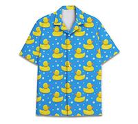 Divertidas camisas hawaianas de caballo para hombres y mujeres, carreras de caballos de amor, hawaianas, verano, manga corta, casual, ajuste relajado, abotonadas, Pato 2, 4X-Large