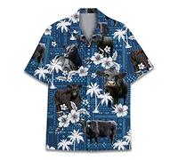 Divertidas camisas hawaianas de caballo para hombres y mujeres, carreras de caballos de amor, hawaianas, verano, manga corta, casual, ajuste relajado, abotonadas, Black Angus Cattles 1, XL