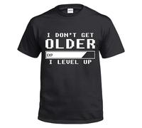 Divertidas camisetas para hombre, camisetas novedosas de broma, regalo de cumpleaños, camiseta para fiesta, I Don't Get Older I Level Up, S