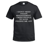 Divertidas camisetas para hombre, camisetas novedosas de broma, regalo de cumpleaños, camiseta para fiesta, I Don't Anger Management, S