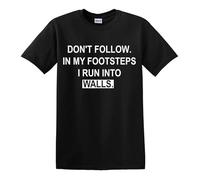 Divertidas camisetas para hombre, camisetas novedosas de broma, regalo de cumpleaños, Navidad, Don't Follow in My Footsteps, S