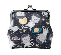 Divertidas carteras de astronauta para mujer, monedero para mujer, cartera pequeña para mujer, adecuada para mujeres, elegante y personalizada, Negro -, Talla única, Art Deco