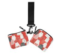 Divertidas carteras de muñeca para mujer, diseño de gatos del Himalaya, color rojo, monedero con llavero para mujer, 2 fundas para tarjetas de crédito, Divertidos gatos del Himalaya rojo, Moderno